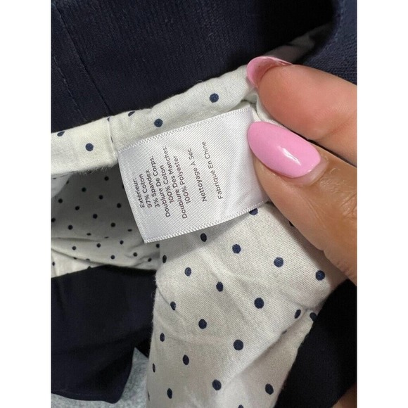 Talbots Blazer Women 22 W Navy Blue Long Sleeve Double Button Back Tie Detail - Picture 5 of 12